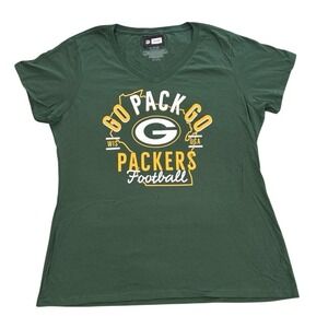 Green Bay Packers T Shirt Womens XL Go Pack Go Football NFL Team Apparel‎ NWOT